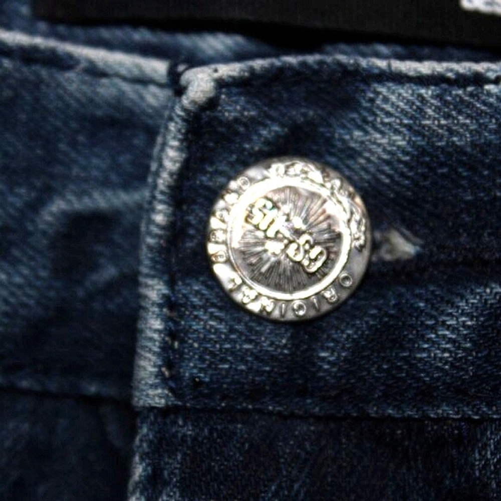 GS-115 Original Brand Distressed Jeans - Size 38x32 - Acid Wash, Streetwear, - Picture 10 of 10